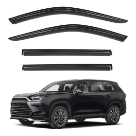 24-bk Techpicco Tape-on Rain Guards For Grand Highlander 2024-2025 Side Window Deflectors Wi