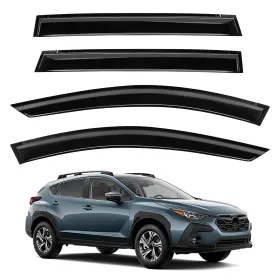 Techpicco 24 -wt Tape-on Side Window Deflectors For Crosstrek 2024 2025 Rain Guards Wi