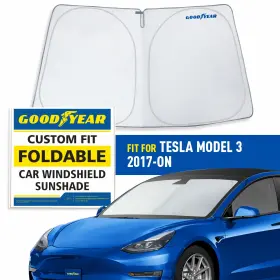 Gy008286 Tesla Front Auto Windshield Cover Car Sun Shade For 2017-2025 Model 3