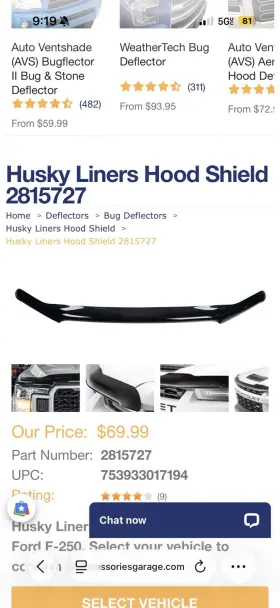 Hg0670sm Torox 1999-2003 2004 2005 2006 2007 Ford Superduty F250 Smoke Bug Shield Deflector