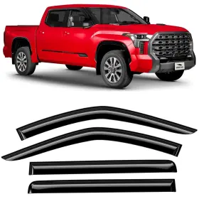 100770 Toyota Sun Rain Visors Wind Guards For 22-25 Tundra Crewmax Shatterproof
