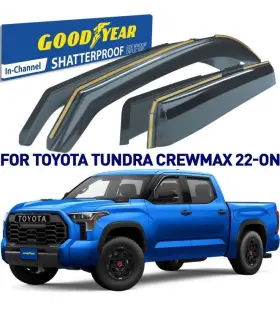Gy007965 Toyota Side Window Deflectors Rain Guards For 22-24 Tundra Crewmax Shatterproof