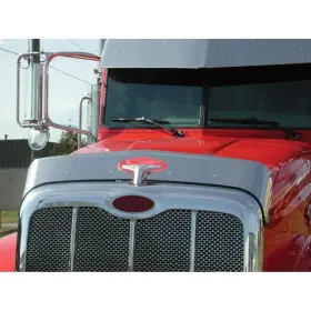 29002 United Pacific Hood Shield Bug Deflector For 2006-2015 Peterbilt 386 - Stainless Steel