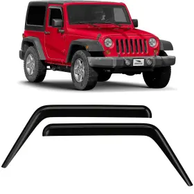 100287 Voron Glass Tape-on Extra Durable Rain Guards For Jeep Wrangler Jk 2007-2018 Window Defl