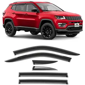 Voron Glass 100490 Tape-on Extra Durable Rain Guards For Jeep Compass 2017-2025 W Inch