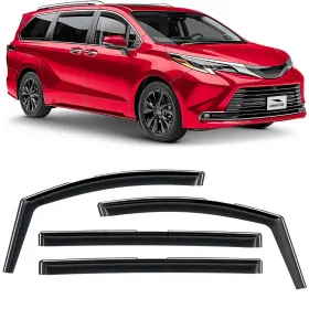 200422 Voron Glass Rain Guards For Toyota Sienna 2021-2026 Pack Of 4 In-channel