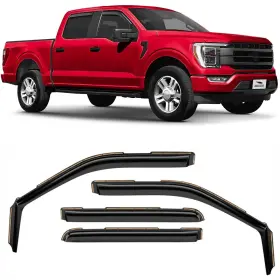 200664 Voron Glass In-channel Extra Durable Rain Guards For Ford F150 2021-2025 Supercrew Windo