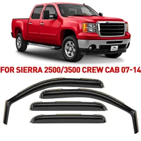 Voron Glass 200834 Side Window Deflectors Rain Guar For Gmc Sierra 07-14 2500hd 3500hd Shatterproof