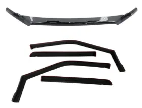 72-96154 Wade Bug Shield And In-channel Wind Deflectors Smokey Black For Ford F150 Crew 72-96154 Wade Bug Shield And In-channel Wind Deflectors Smokey Black For Ford F150 Crew