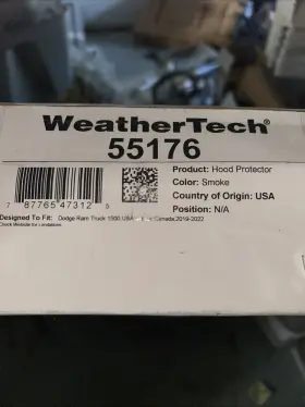 55176 Weathertech 2019-2025 Dodge Ram 1500 Weather Tech Hood Protector
