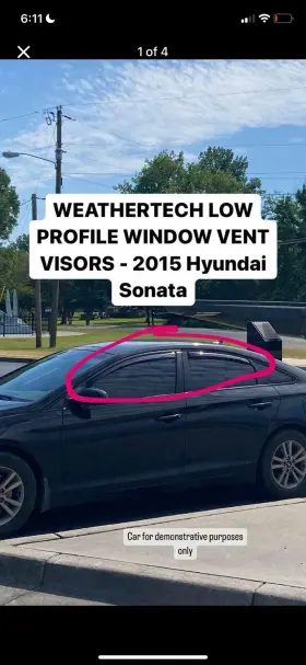 82790 Weathertech Low Profile Window Vent Visors - 2015 Hyundai Sonata