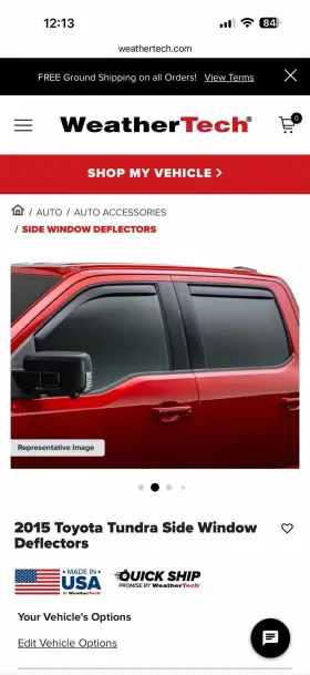 84450im Weathertech 2015 Toyota Tundra Side Window Deflectors