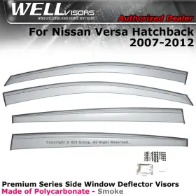 190122 Wellvisors For Nissan Versa 07-12 Hatchback Side Clip On Window Visors