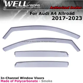 3-351au001 Wellvisors For Audi A4 Allroad Wagon 2017-2025 24 Window Visors In-channel 4pcs