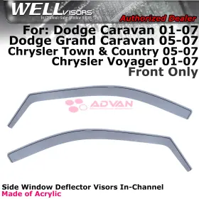Wellvisors 3-351dg001 For Caravan Town And Country Voyager 2001-2007 Window Visors In-channel