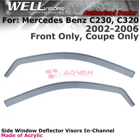 3-351mb001 Wellvisors For Mercedes Benz C230 C320 Coupe 02-06 Window Visors In-channel 2pcs