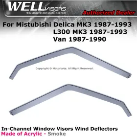 Wellvisors 3-351mi003 For Mitsubishi Van 87-90 Delica Window Visors In-channel Deflectors