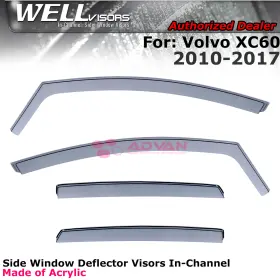 3-351vo001 Wellvisors For 2010-2017 Volvo Xc60 Window Visors In-channel Deflectors 4pcs