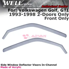 Wellvisors 3-351vw003 For Volkswagen Golf Gti 2-door 93-1998 Window Visors In-channel 2pcs