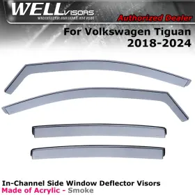 3-351vw011 Wellvisors For Volkswagen Vw Tiguan 2018-2024 Window Visors In-channel Deflector