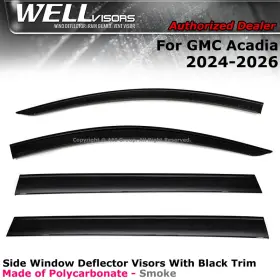 3-847gm005 Wellvisors Window Visors For 2024-2026 Gmc Acadia Black Trim
