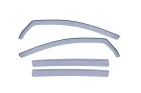 Wellvisors 3-847mz014 Front And Rear Tape-on Window Deflectors With Chrome Trim For Mazda