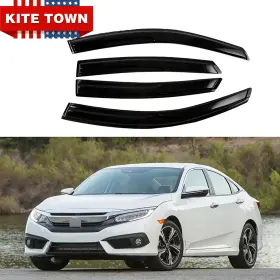 Dt-1023ab80 Wfyb 4pc Mugen Side Window Visors Rain Guards For 2016-2022 Civic Only Hatchback Dt-1023ab80 Wfyb 4pc Mugen Side Window Visors Rain Guards For 2016-2022 Civic Only Hatchback