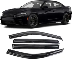 Qyd-313 Wonsabon Smoke Window Visors Rain Guard Deflector 4-piece Set For 2011-2021 Dodge Charger