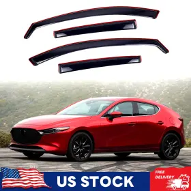 Hy0101635 Xyberautoparts In-channel For Mazda 3 Hatchback 19-25 Window Visors Wind Deflectors Rain Guards