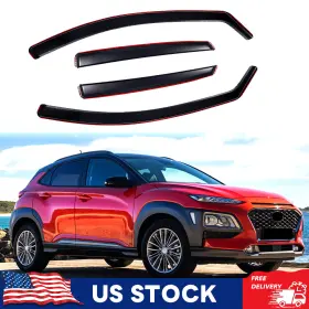 Hy010637 Xyberautoparts In-channel For Hyundai Kona 2018-2023 Window Visors Wind Deflectors Rain Guards