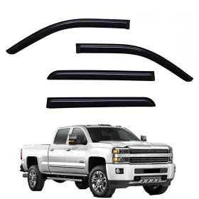 Nyt-008 Ylscoo Window Visors Rain 2014-2018 Silverado 1500 Crew Cab Dark Smoke