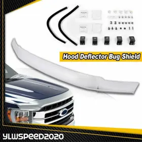 V-02abd1201asl Ylwspeed20 Fit For 2017-2020 Ford F250 F350 Super Duty Hood Deflector Bug Shield Chrome H/p