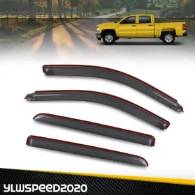 Yl042801 Ylwspeed20 Fits 2014-2018 Chevy Silverado And Gmc Sierra Extended Cab In-channel Window Visor
