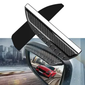 Yongming 791800796605 Side Mirror Rain Guard Car Rear View Visor Carbon Fiber Medium Black