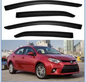 Corolla-19-oejdm Yqautec Fits Toyota Corolla 14-19 Out-channel Window Visors Rain Guards Vent Deflectors