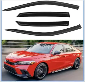Gy008870 Yqautec Side Window Deflectors Rain Guards For 22-26 Honda Civic Shatterproof