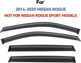 Mvrou14 Yqautec Window Visors Rain Guards For Nissan Rogue S Sv Sl 2014-2020 Tape-on Win