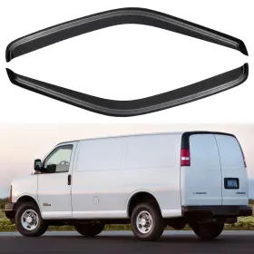 Yd-008-p Yqautec Window Rain Guards Shield For 1996-2024 Chevy Express Van Vent Visors