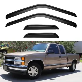 Yd-011 Yqautec Window Visors Rain Guards For 1988-1999 Chevy/gmc C/k Extended Cab Smoked