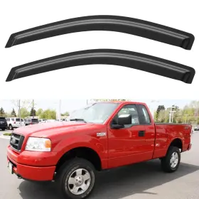 Yd-045 Yqautec Window Visors Rain Guards 2004-2008 Ford F-150 Regular Cab Dark Smoke Tinted