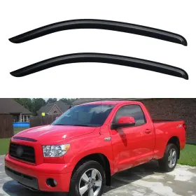 Yqautec Yd-210 Window Visors Rain 2007-2017 Toyota Tundra Regular Cab Dark Smoke Tinted