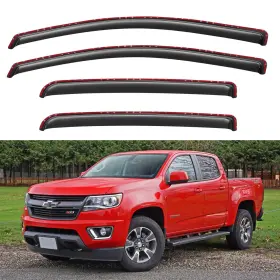 Yd-251 Yqautec In-channel 2015-2022 Chevy Colorado / Gmc Canyon Crew Cab Dark Smoke Tinted