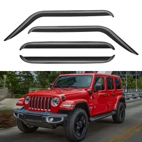 Yd-265 Yqautec Window Visors Rain Guards Shield For 2018-2024 Jeep Wrangler Jl Tape-on Wind