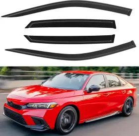 Yd-305 Yqautec Window Visors Rain Guards Bug Deflectors For 22-26 Honda Civic Sedan