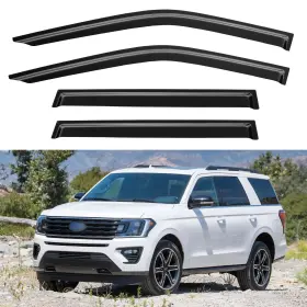 Yd-313 Yqautec Window Visors Rain Guards For 2018-2024 Ford Expedition Smoked