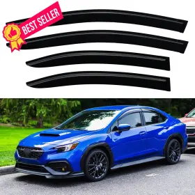 Yqautec Yd-329 Window Visors Rain Guards For 2022 2022-2026 Subaru Wrx Dark Smoke Tinted