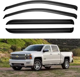 Yd-t2-0125-pp Yqautec 4pc Window Visors Rain Guards For 2014-2018 Chevy Silverado/gmc Sierra 1500