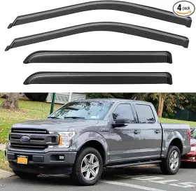 Ys-248-p Yqautec Car Window Visor Set For 2015-2025 Ford F150 Supercrew