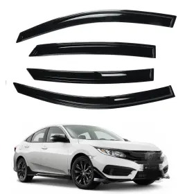 Ztt Hy003167 Wind Deflector Window Visor Rain Guard For 16-21 Honda Civic Sedan Premium Style