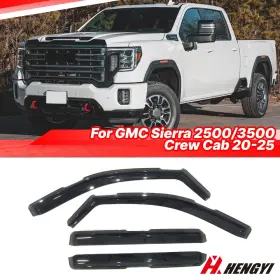 Hy006686 Ztt Fit Chevrolet Silverado 2019-2024 Crew Cab Rain Guards Window Visors In-channel